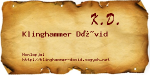 Klinghammer Dávid névjegykártya